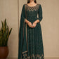 Party Wear Green Sequins Embroidered Anarkali Dress With Dupatta