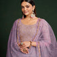 Party Wear Lavender Sequins Embroidered Semi-Stitched Lehenga Choli