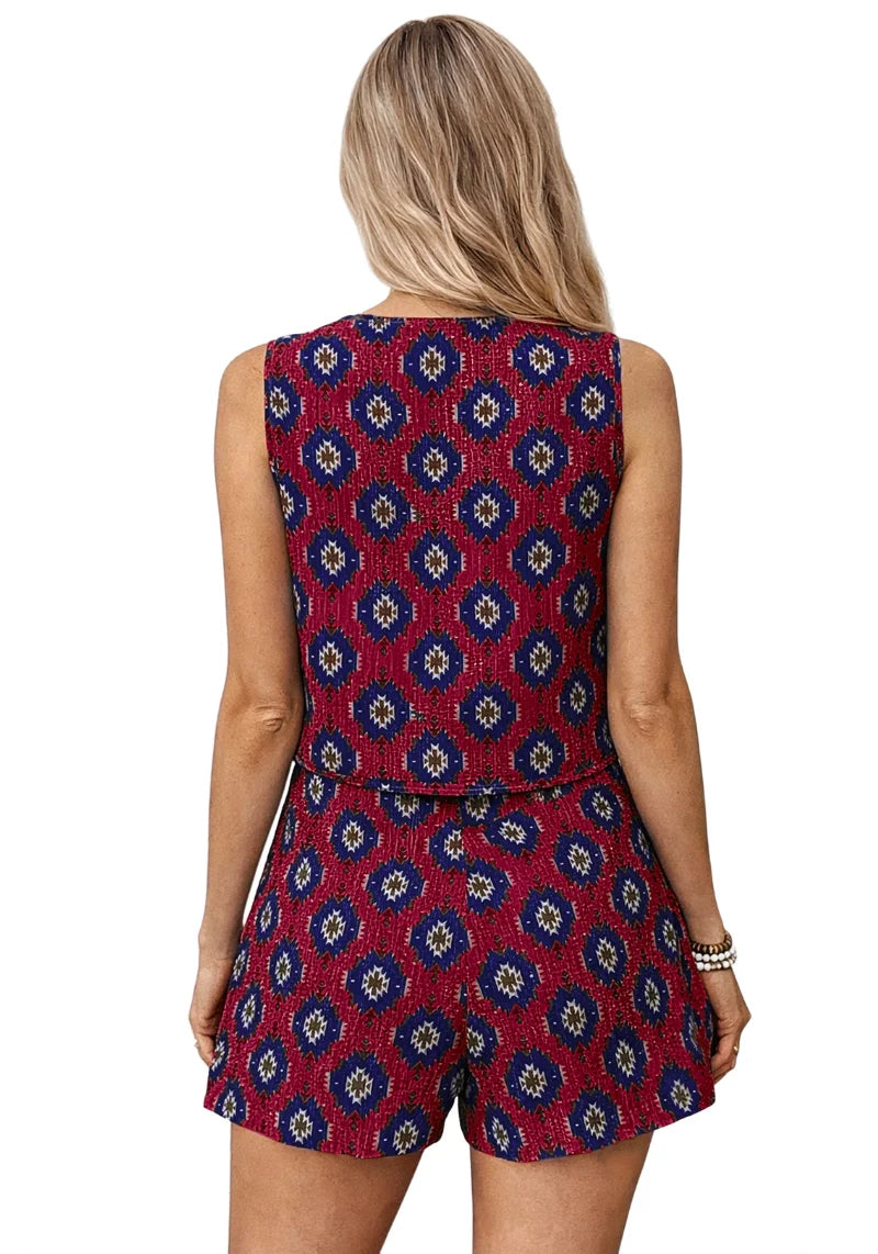 Tribal Charm Printed Cotton Short Co-ord Set