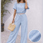Sky Mist Polka Dot Crop Top & Wide Leg Co-ord Set