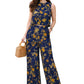 Navy Bloom Foil Printed Cotton Co-ord Set