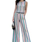 Pastel Stripe Rayon Poly Co-ord Set