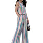 Pastel Stripe Rayon Poly Co-ord Set