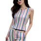 Pastel Stripe Rayon Poly Co-ord Set