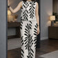 Ivory Noir Botanical Print Sleeveless Co-Ord Set
