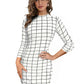 Trendz Checkered White Bodycon Dress