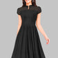 Women's Solid A Line Pleated Elegant Midi Dress