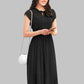 Women's Solid A Line Pleated Elegant Midi Dress