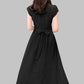 Women's Solid A Line Pleated Elegant Midi Dress