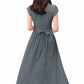 Women's Solid A Line Pleated Elegant Midi Dress