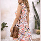 Sunburst Abstract Print Sleeveless Drawstring Mini Dress