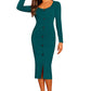 Western Front Slit Bodycon Dress