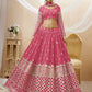 Blush Pink Georgette Lehenga Choli with Sequins & Embroidery