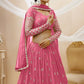 Blush Pink Georgette Lehenga Choli with Sequins & Embroidery