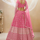 Blush Pink Georgette Lehenga Choli with Sequins & Embroidery