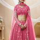 Blush Pink Georgette Lehenga Choli with Sequins & Embroidery