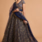Regal Navy Blue Soft Net Zari & Sequin Embroidered Lehenga Choli