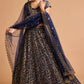 Regal Navy Blue Soft Net Zari & Sequin Embroidered Lehenga Choli