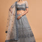 Charming Grey Soft Net Zari Embroidered Lehenga Choli