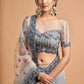 Charming Grey Soft Net Zari Embroidered Lehenga Choli