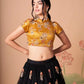 Midnight Allure Black & Yellow Embroidered Lehenga Choli with Mirror Work