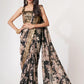 Organza Black Digital Print Sequins Embroidered Saree