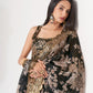 Organza Black Digital Print Sequins Embroidered Saree