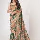 Organza Green Digital Print Sequins Embroidered Saree