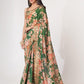 Organza Green Digital Print Sequins Embroidered Saree