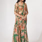 Organza Green Digital Print Sequins Embroidered Saree