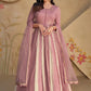 Designer Dusty Pink Georgette Embroidered Anarkali Dress