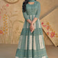 Designer Teal Blue Georgette Embroidered Anarkali Dress