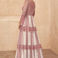 Bridesmaid Designer Pink Georgette One Piece Dress With Dupatta