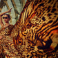 Tiger Digital Gold Printed Traditional Satin Silk Saree