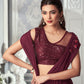 Designer Ready Pleated Lycra Saree With Blouse