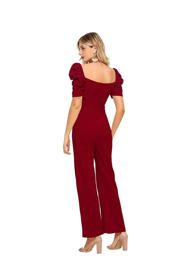 Marvelous Maroon Cocktail Maxi Jumpsuit