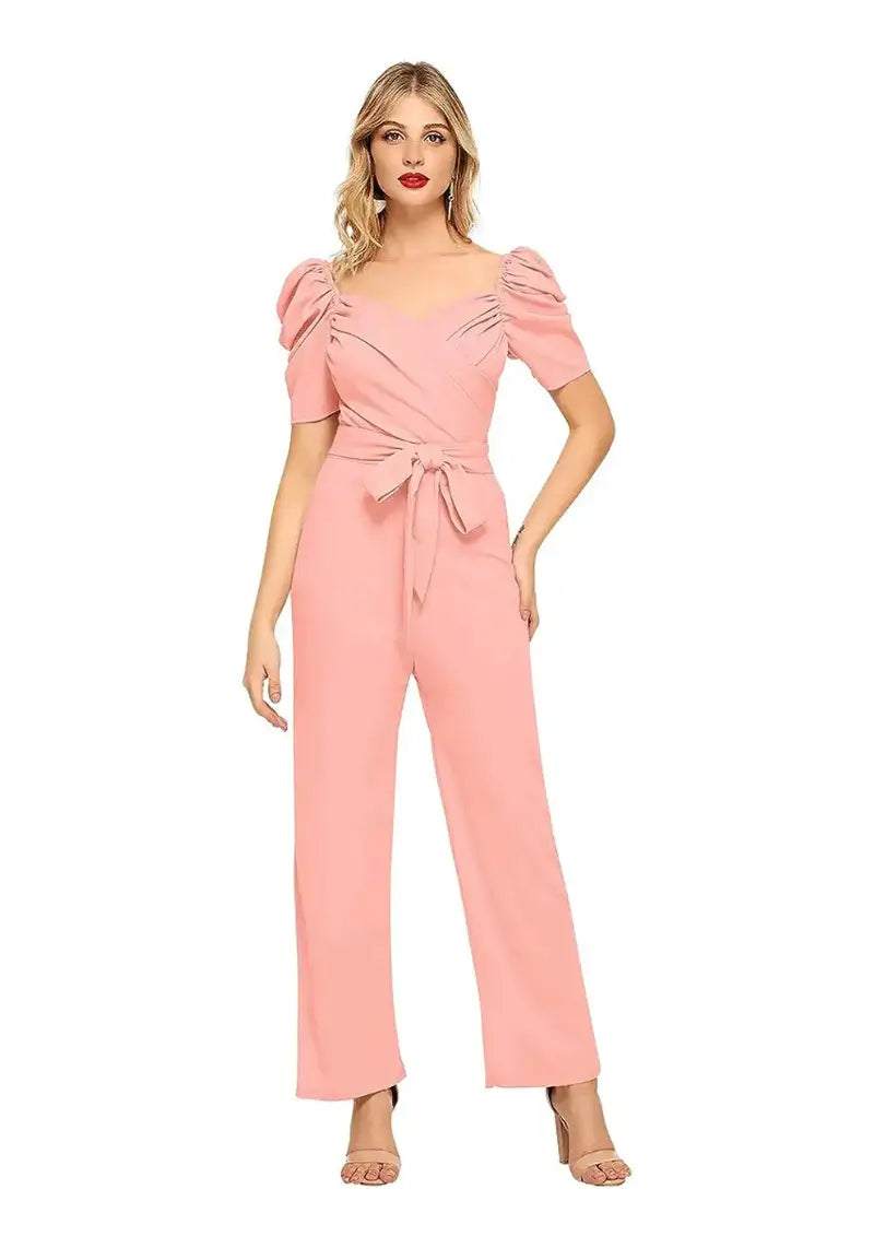 Stylish Peach Cocktail Maxi Jumpsuit