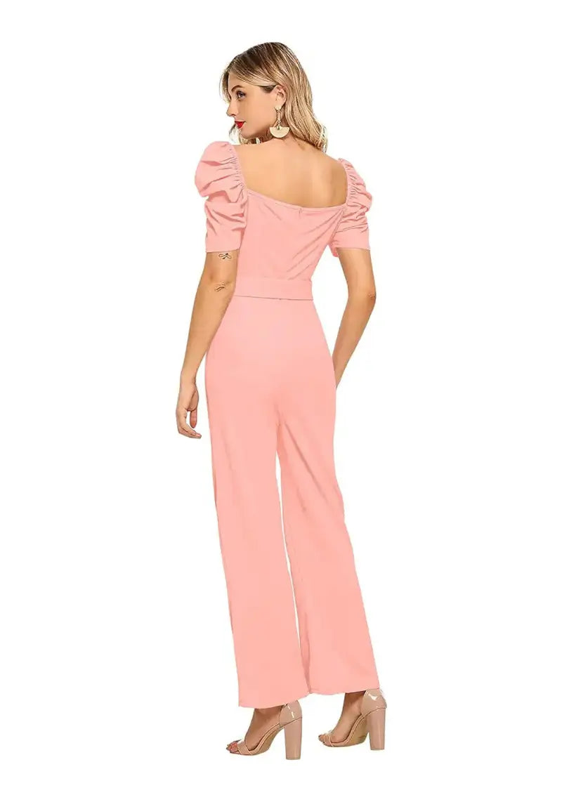 Stylish Peach Cocktail Maxi Jumpsuit