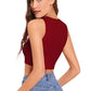 Women Maroon Striped Regular Fit Crop Top