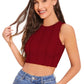 Women Maroon Striped Regular Fit Crop Top