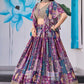 Stunning Purple Chinnon Silk Lehenga Set with Zari Embroidery
