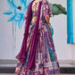 Stunning Purple Chinnon Silk Lehenga Set with Zari Embroidery