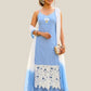 Sky Grace Mirror & Lace Work Cotton Kurta Palazzo & Dupatta Set
