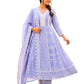 Lavender Grace Schiffli Embroidered Anarkali Suit Set with Dupatta