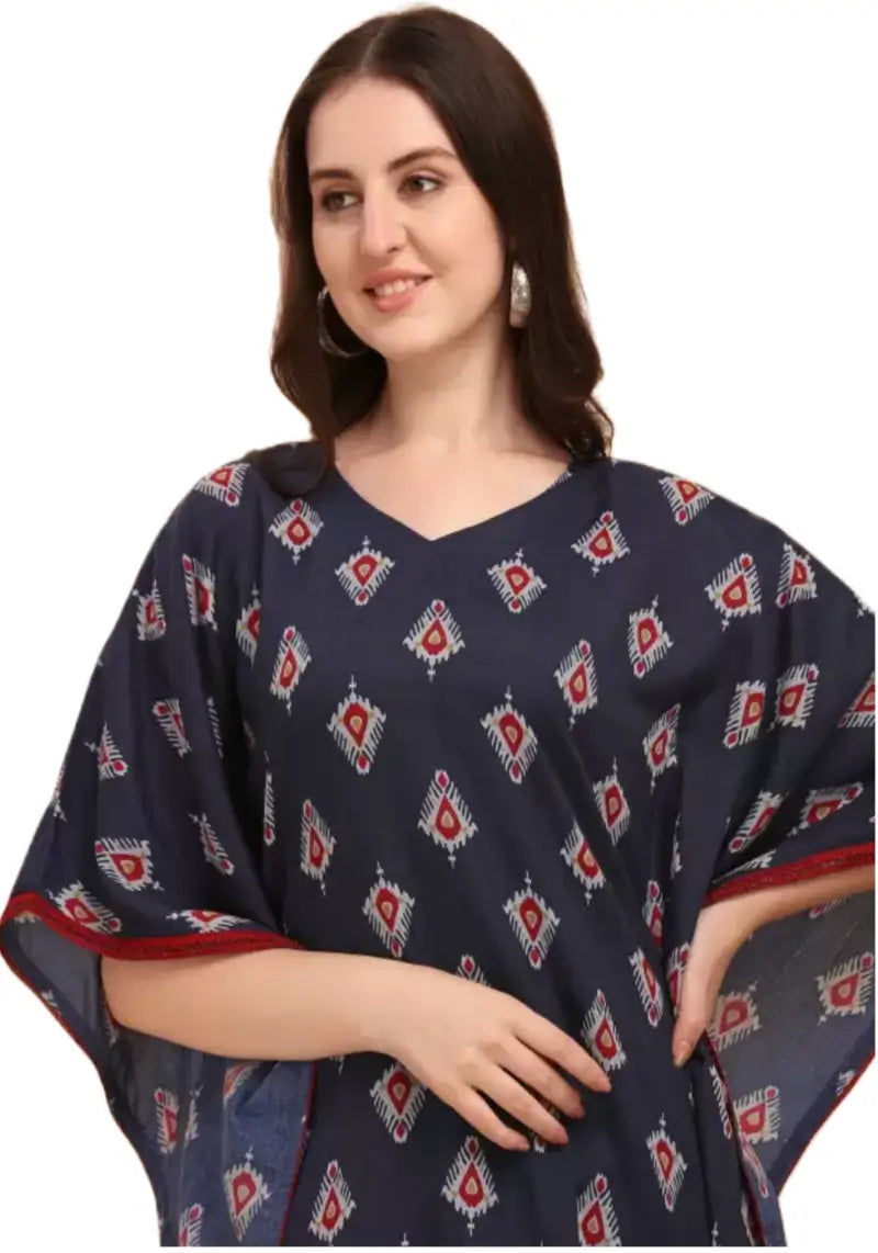 Women's Trendy Cotton Printed Kaftan