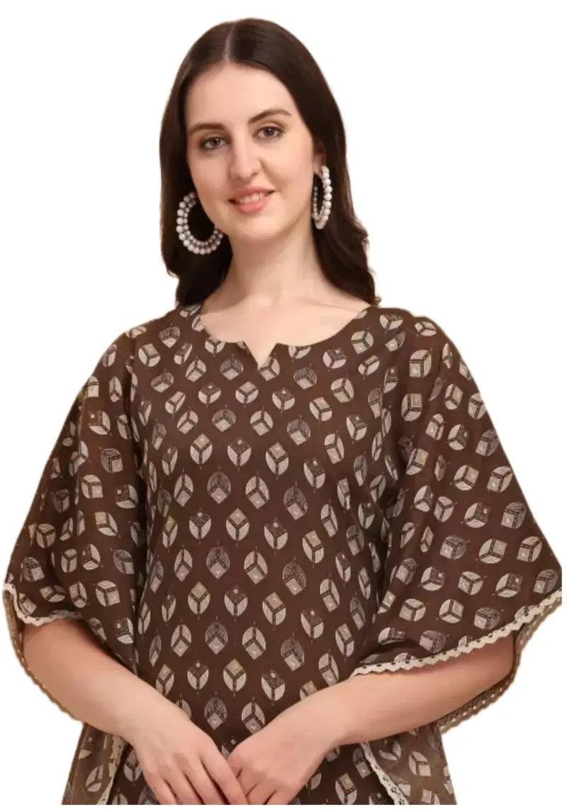 Women's Trendy Cotton Printed Kaftan