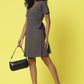 Charcoal Poly Corduroy Wrap Dress