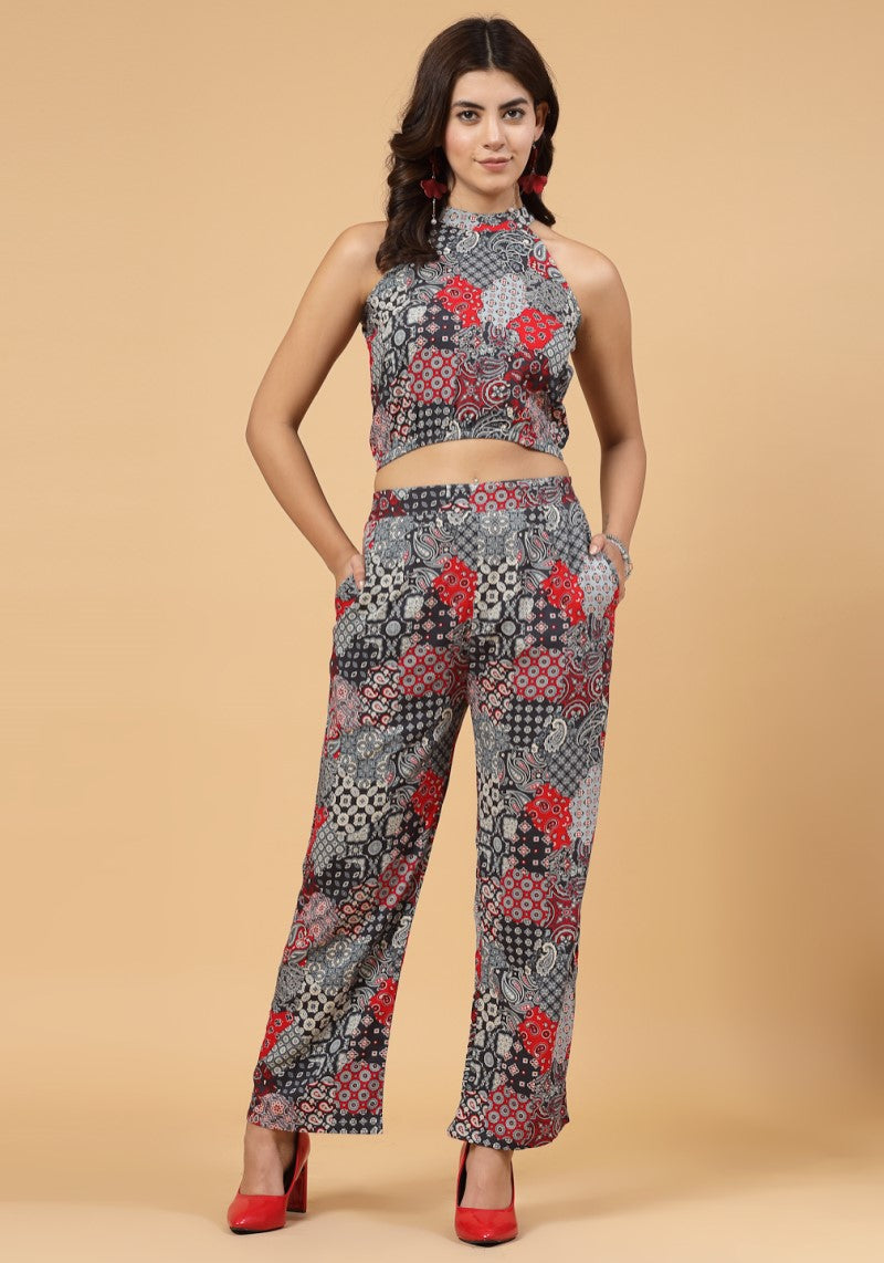 Women Blue Paisley Print Co-ord
