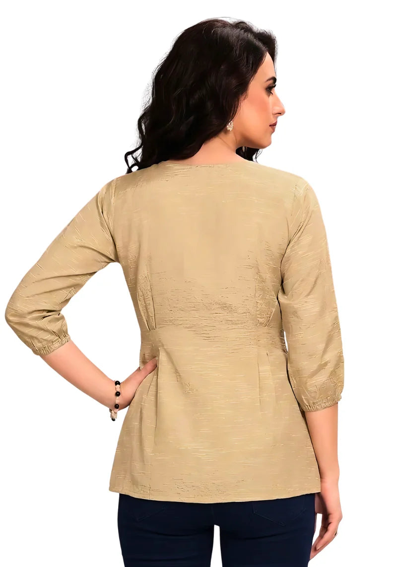 Floral Charm Embroidered Peplum Top