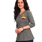 Floral Charm Embroidered Peplum Top